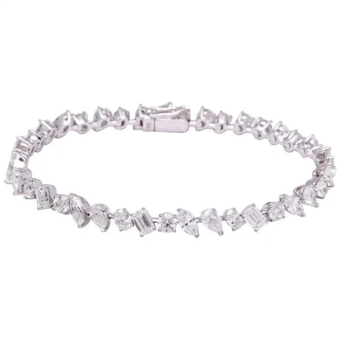 Multi Shape Diamond Tennis Bracelet