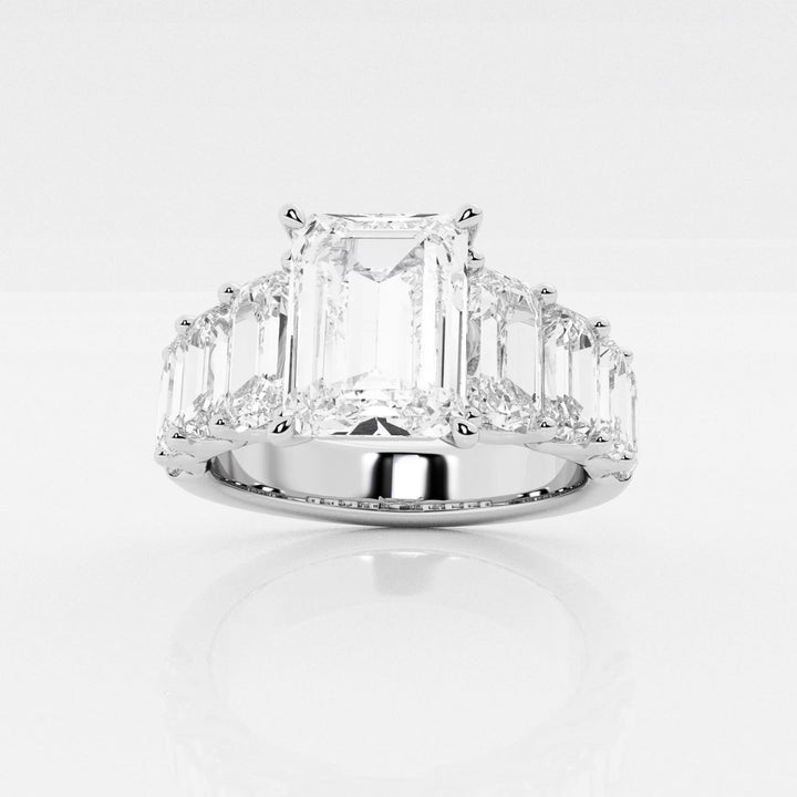 Badgley Mischka Near-Colorless 6 7/8 ctw Emerald Lab Grown Diamond Engagement Ring