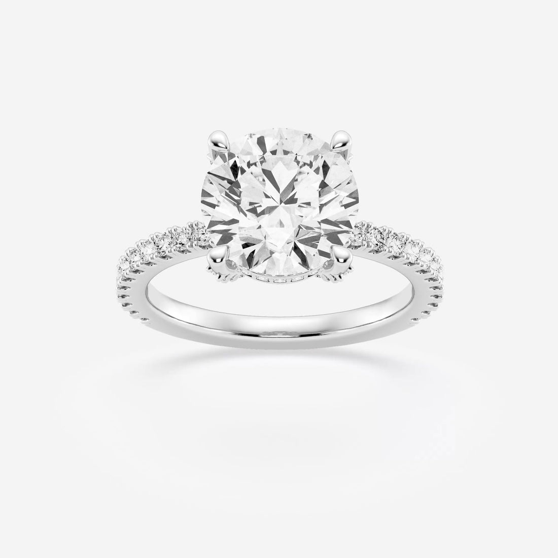 Badgley Mischka Near-Colorless 3 2/5 ctw Round Lab Grown Diamond Hidden Halo Engagement Ring