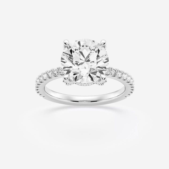 Badgley Mischka Near-Colorless 3 2/5 ctw Round Lab Grown Diamond Hidden Halo Engagement Ring