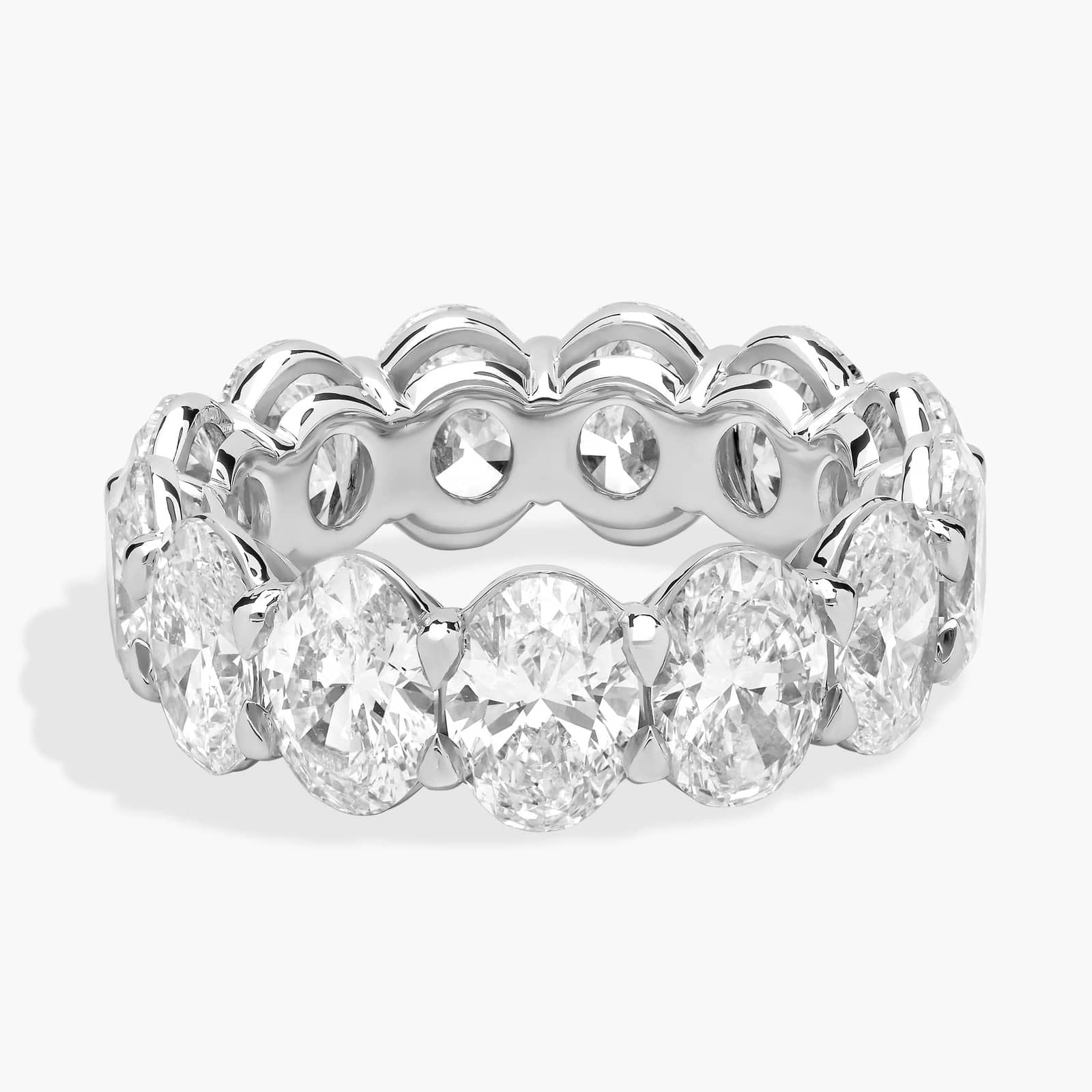 Oval Cut Lab-Grown Diamond Eternity Ring In 14K White Gold (9 1/2 Ct. tw. - F-G / VS2-SI1)