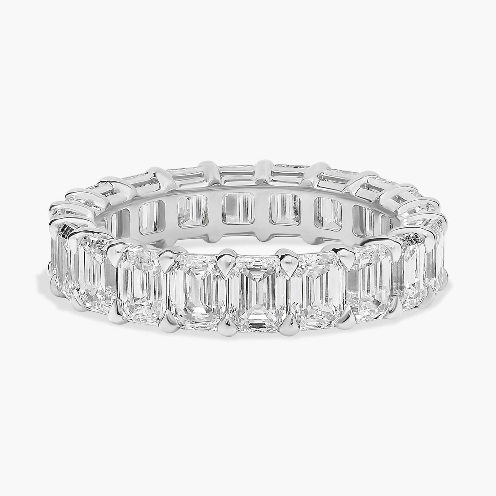Emerald Cut Lab-Grown Diamond Eternity Ring In 14K White Gold (5 Ct. Tw. - F-G / VS2-SI1)