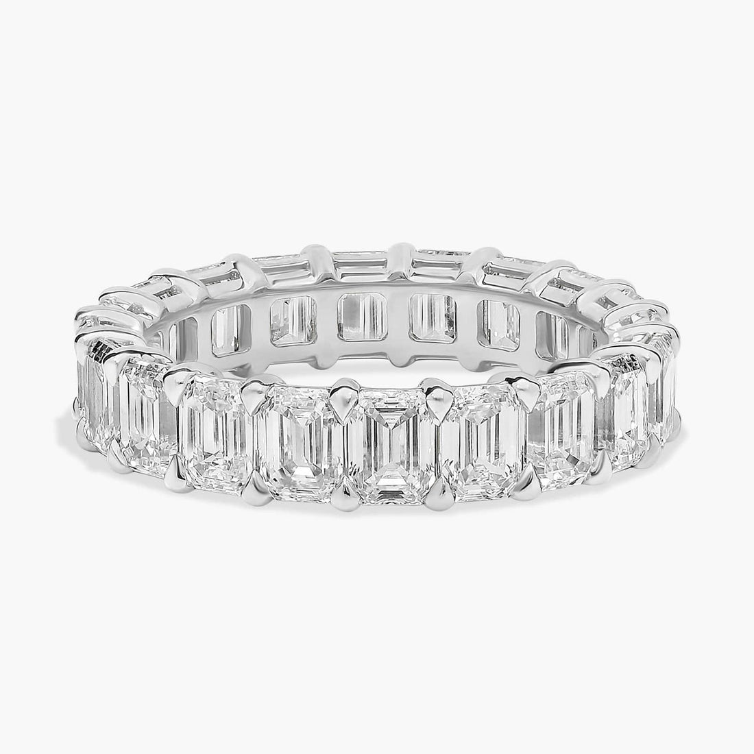 Emerald Cut Lab-Grown Diamond Eternity Ring In 14K White Gold (5 Ct. Tw. - F-G / VS2-SI1)