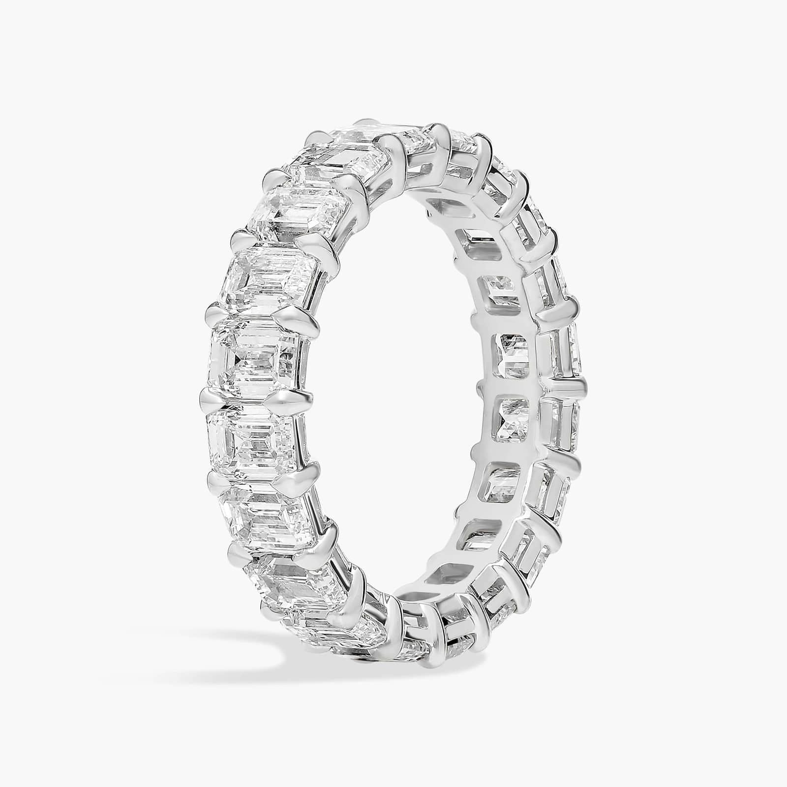 Emerald Cut Lab-Grown Diamond Eternity Ring In 14K White Gold (5 Ct. Tw. - F-G / VS2-SI1)