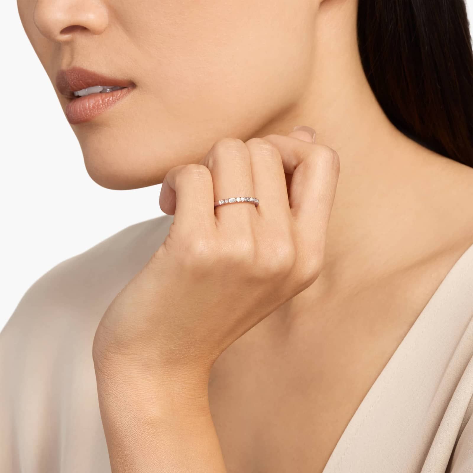 Dot Dash Diamond Ring in 14k Rose Gold (1/4 ct. tw.)