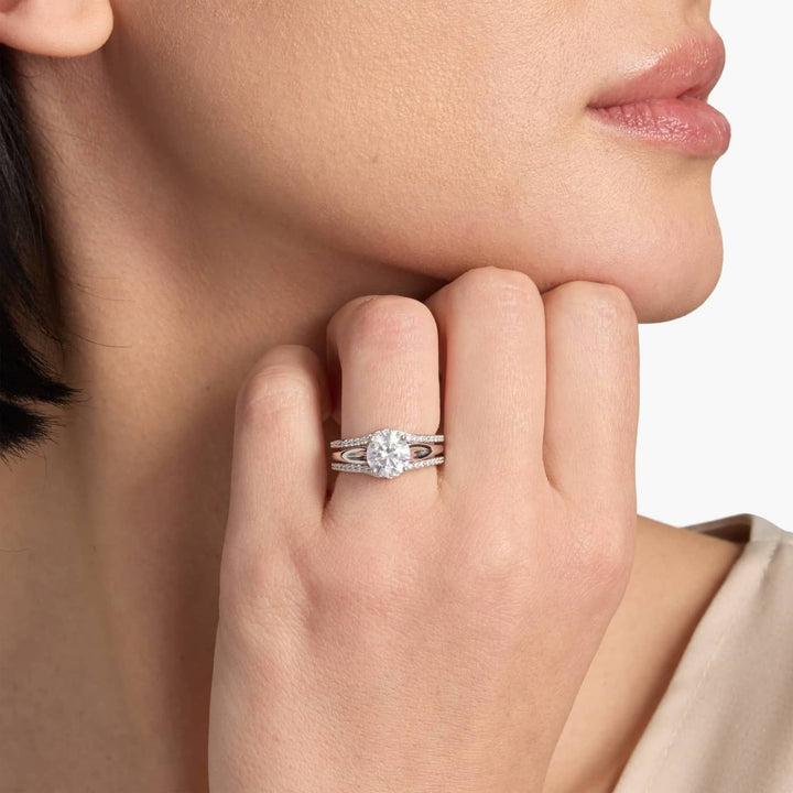 Curved Diamond Insert in 14k White Gold (1/3 ct. tw.)