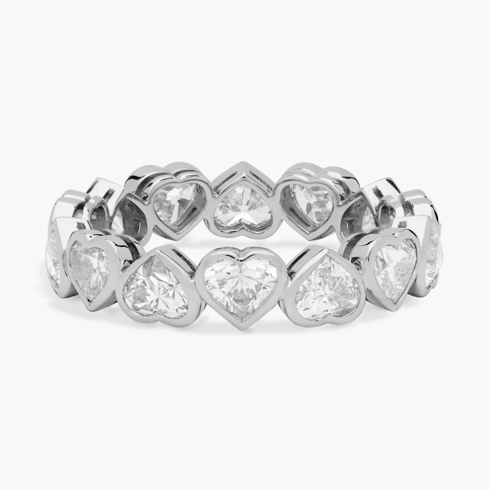 Bezel Heart Diamond Eternity Ring in 14k White Gold (2 3/4 ct. Tw.)