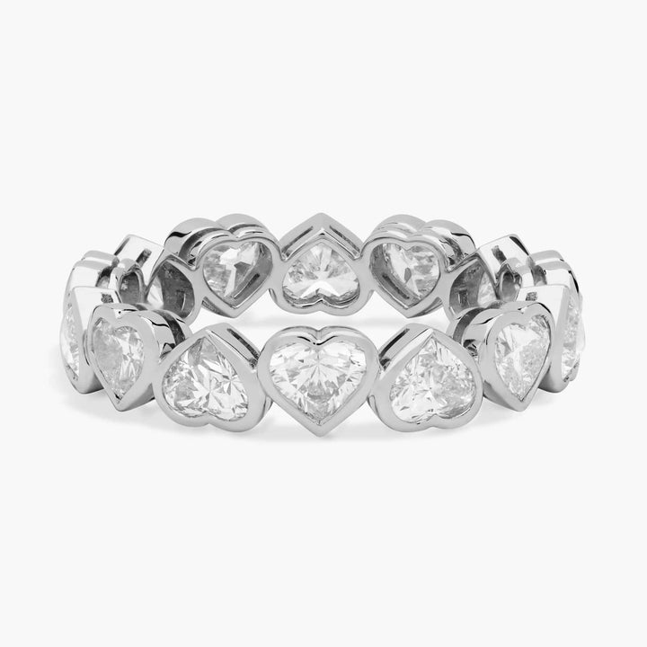 Bezel Heart Diamond Eternity Ring in 14k White Gold (2 3/4 ct. Tw.)