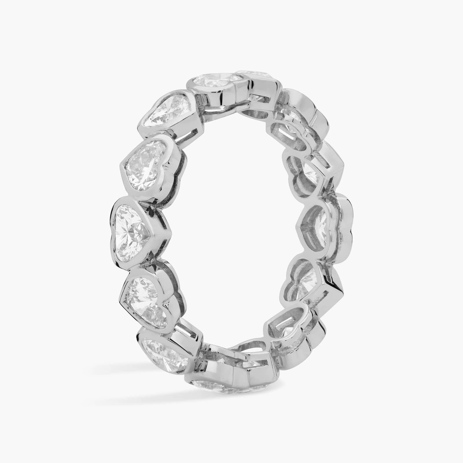 Bezel Heart Diamond Eternity Ring in 14k White Gold (2 3/4 ct. Tw.)