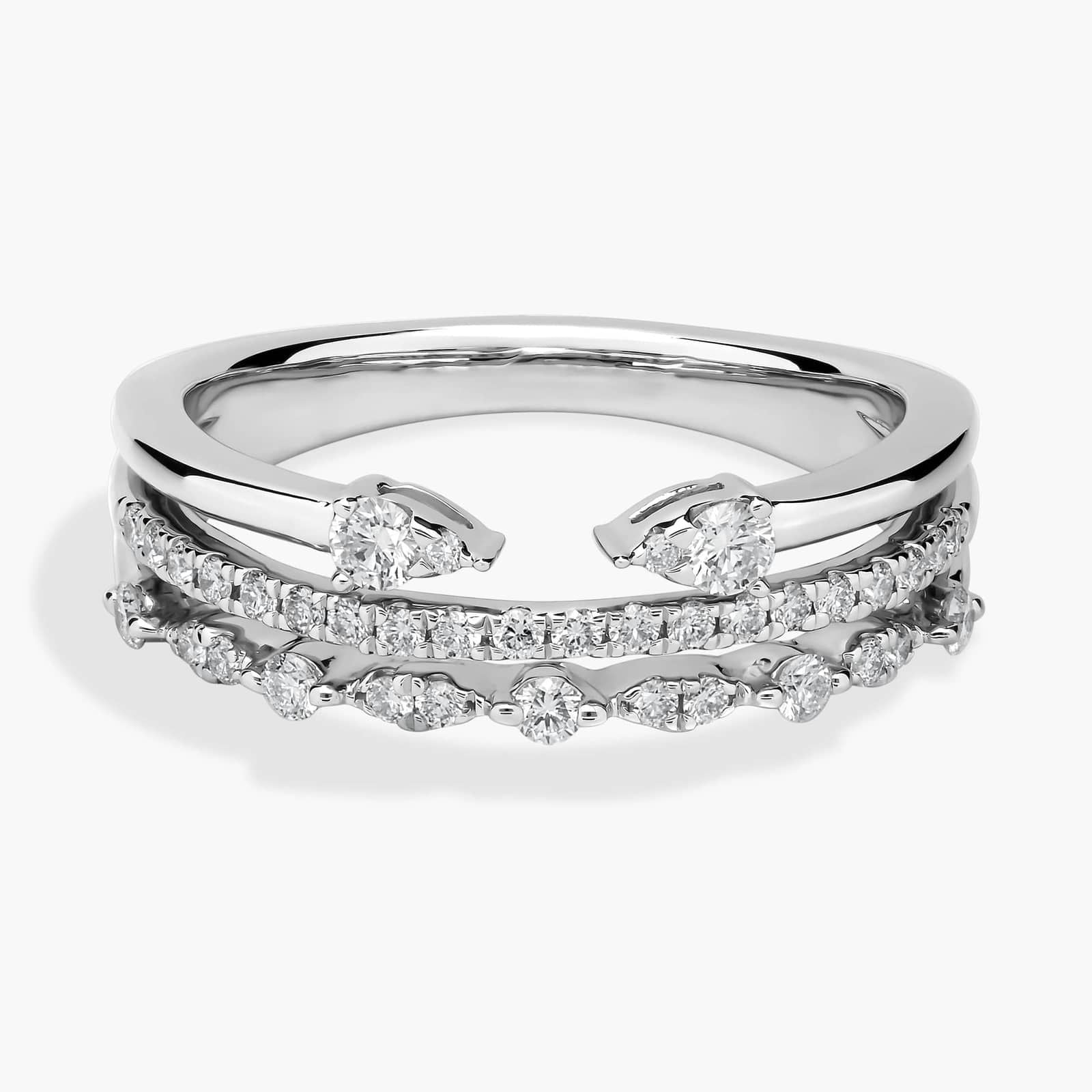 Open Stacked Diamond Ring in 14k White Gold (1/3 ct. Tw.)