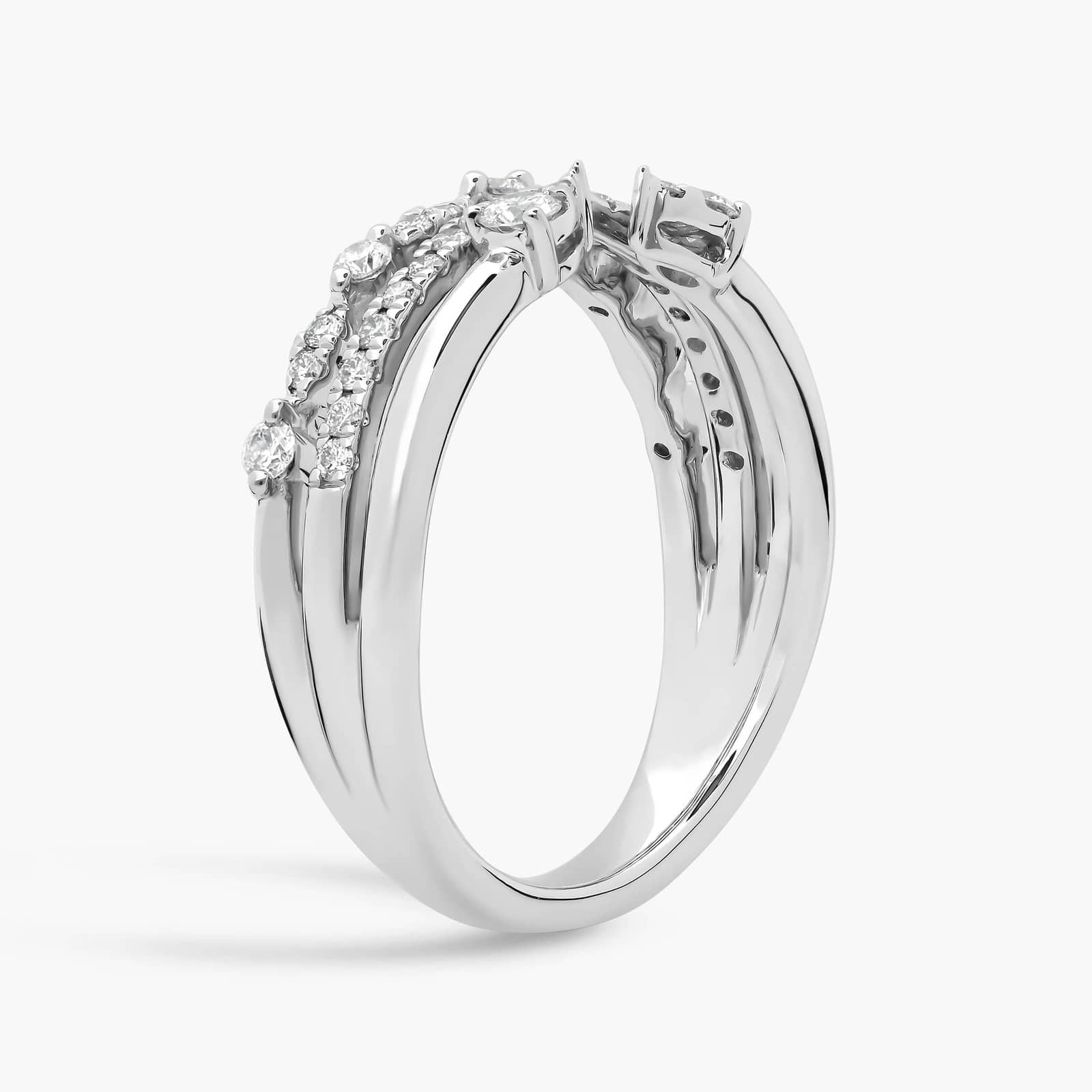 Open Stacked Diamond Ring in 14k White Gold (1/3 ct. Tw.)