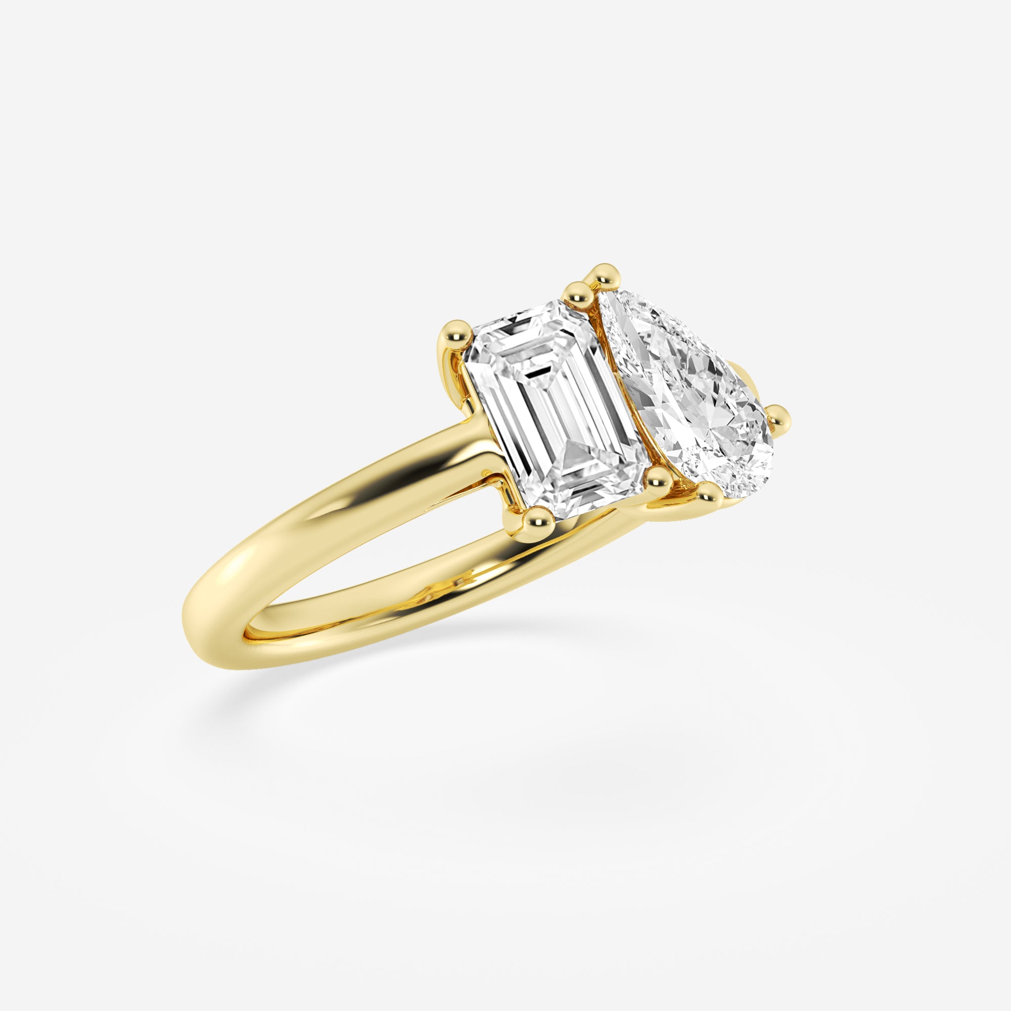 3 ctw Toi Et Moi Pear and Emerald Engagement Ring