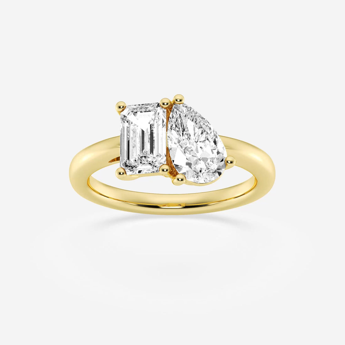 3 ctw Toi Et Moi Pear and Emerald Engagement Ring