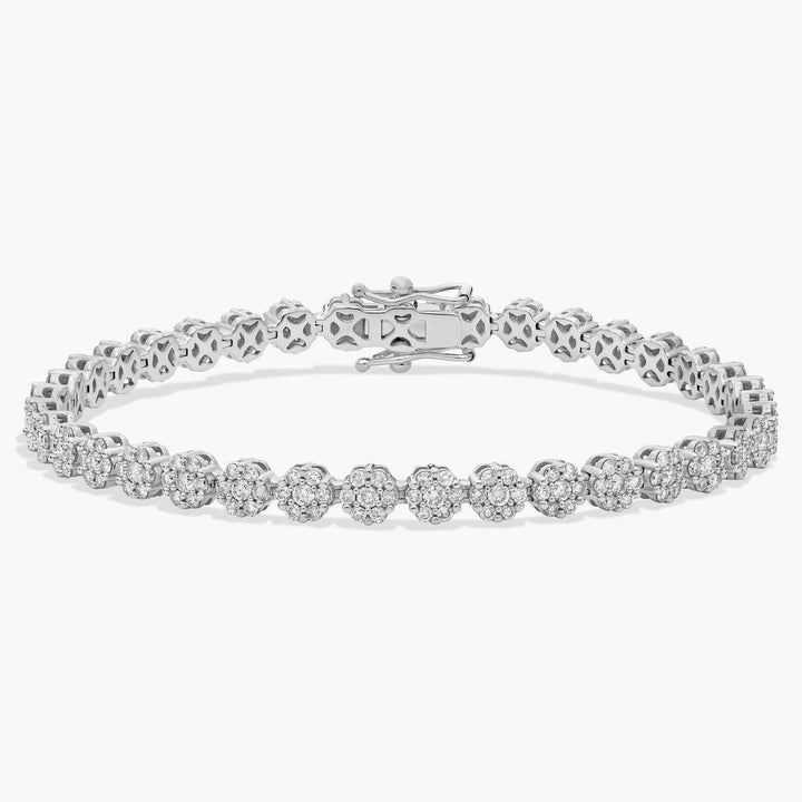 Diamond Flower Cluster Tennis Bracelet (3 Ct. Tw.)