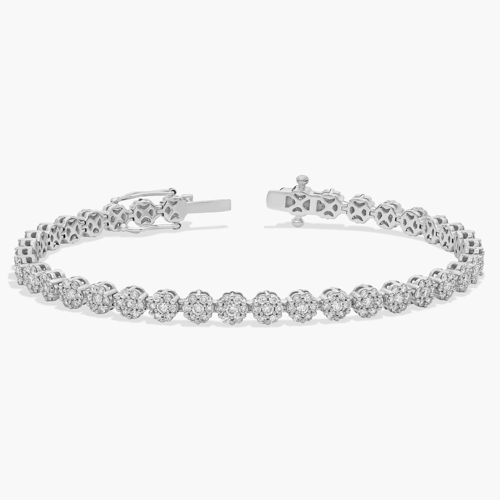 Diamond Flower Cluster Tennis Bracelet (3 Ct. Tw.)