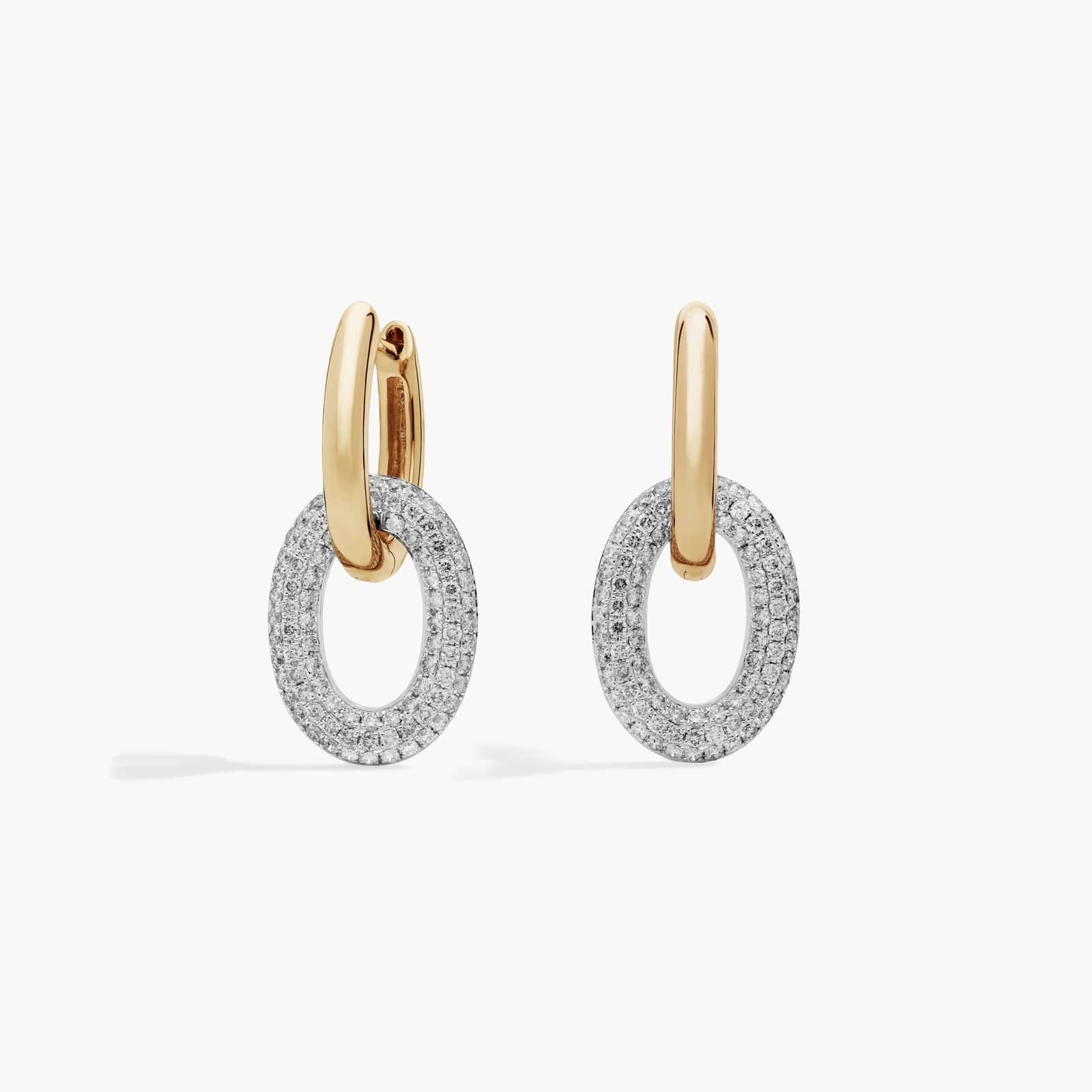 Two-Toned  Earrings in 14K Yellow Gold (1 1/4 Ct. Tw.)