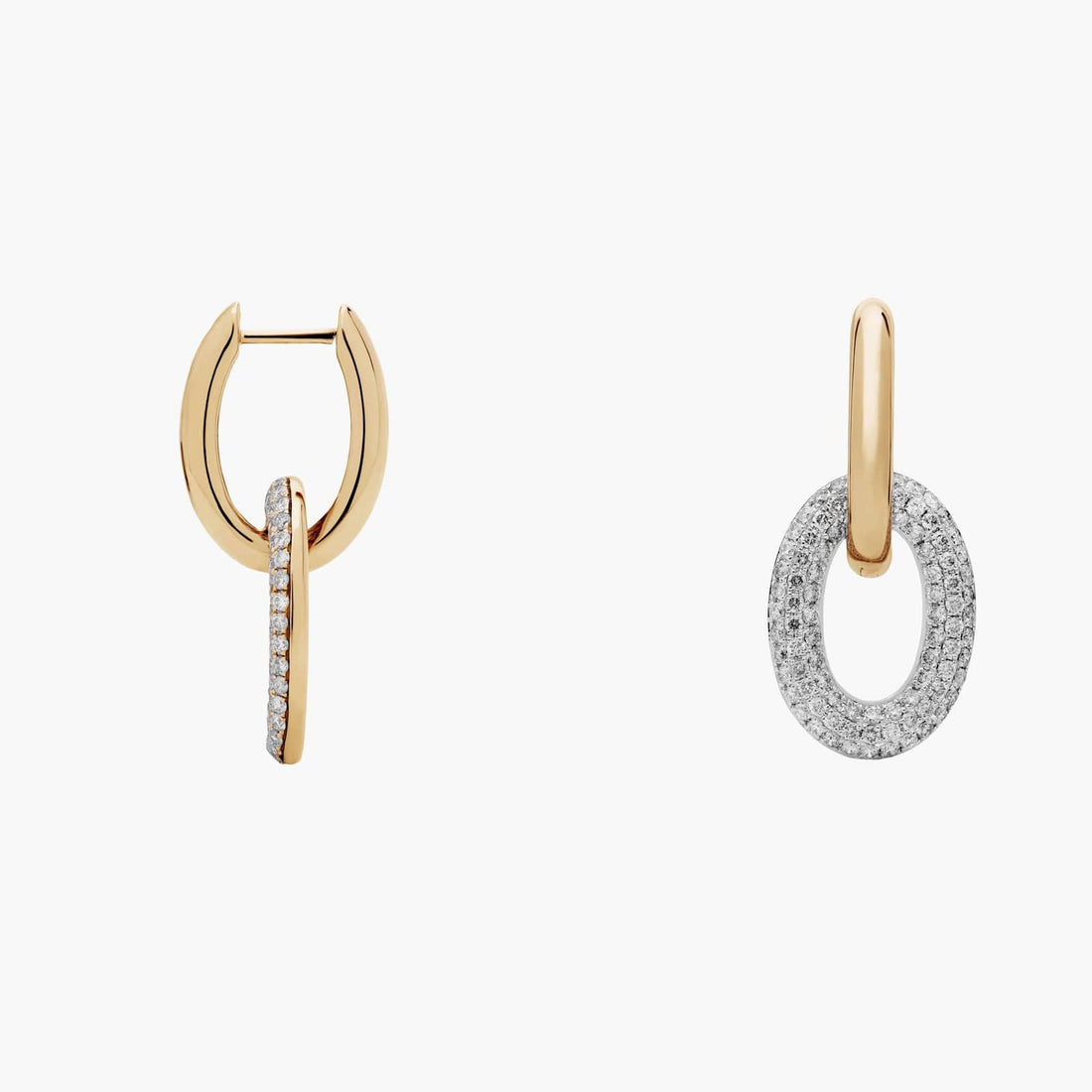 Two-Toned  Earrings in 14K Yellow Gold (1 1/4 Ct. Tw.)