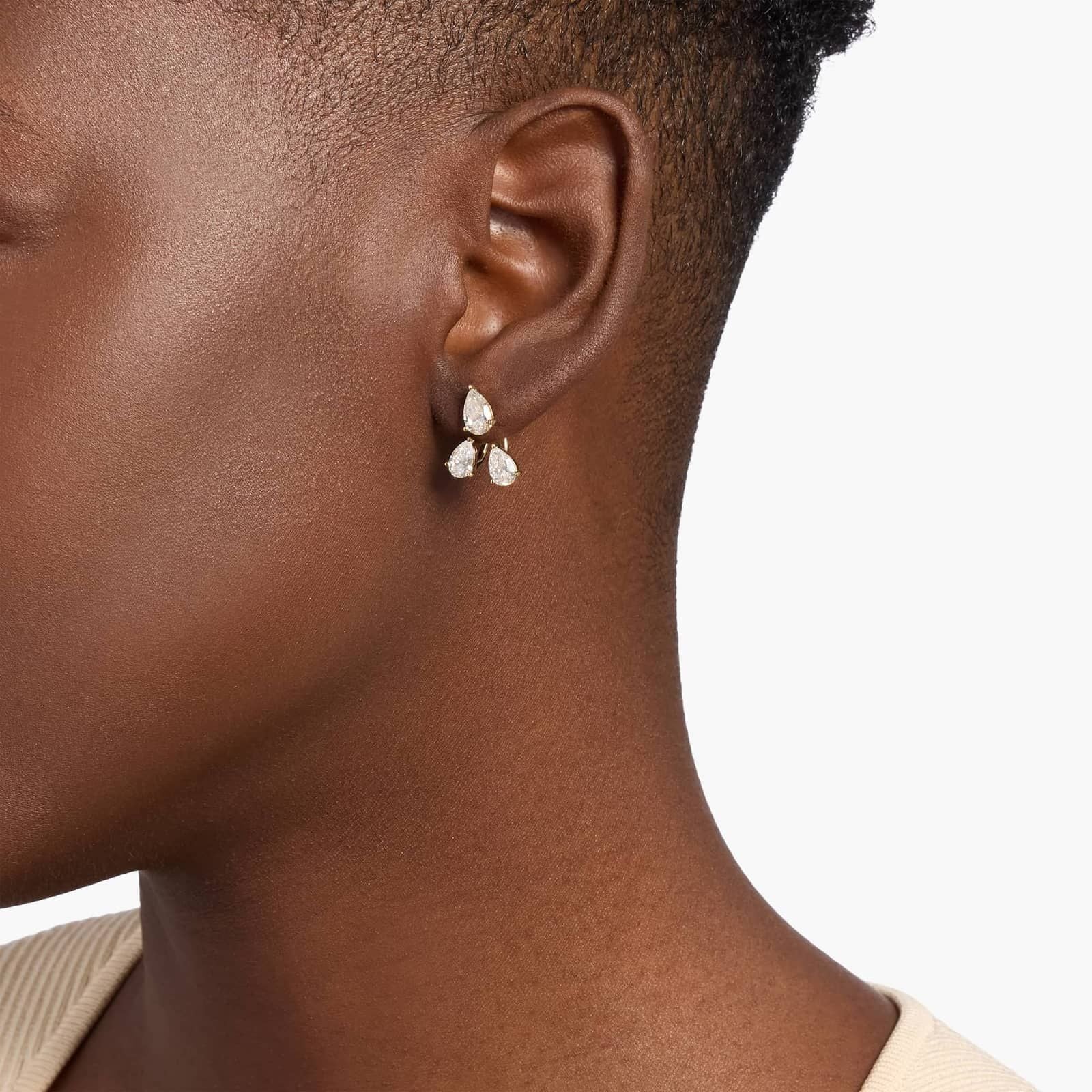 Lab Grown Pear Diamond Jacket Stud Earrings (3 Ct.)