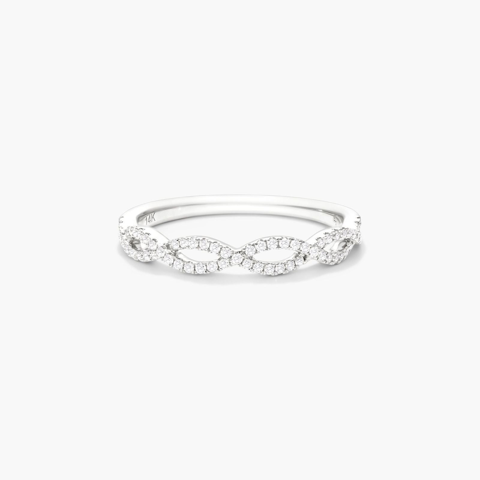 14K White Gold Petite Open Infinity Diamond Ring (0.18 CTW G-H /SI1-SI2)