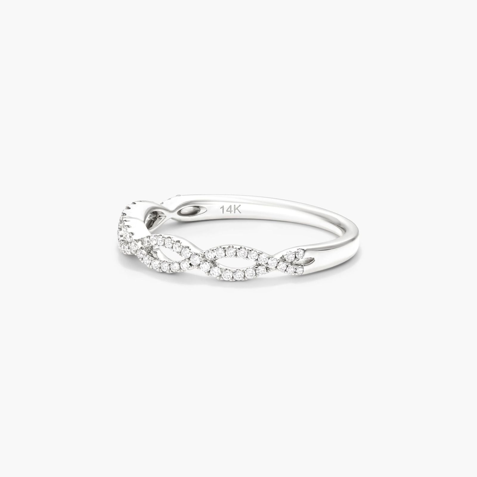 14K White Gold Petite Open Infinity Diamond Ring (0.18 CTW G-H /SI1-SI2)