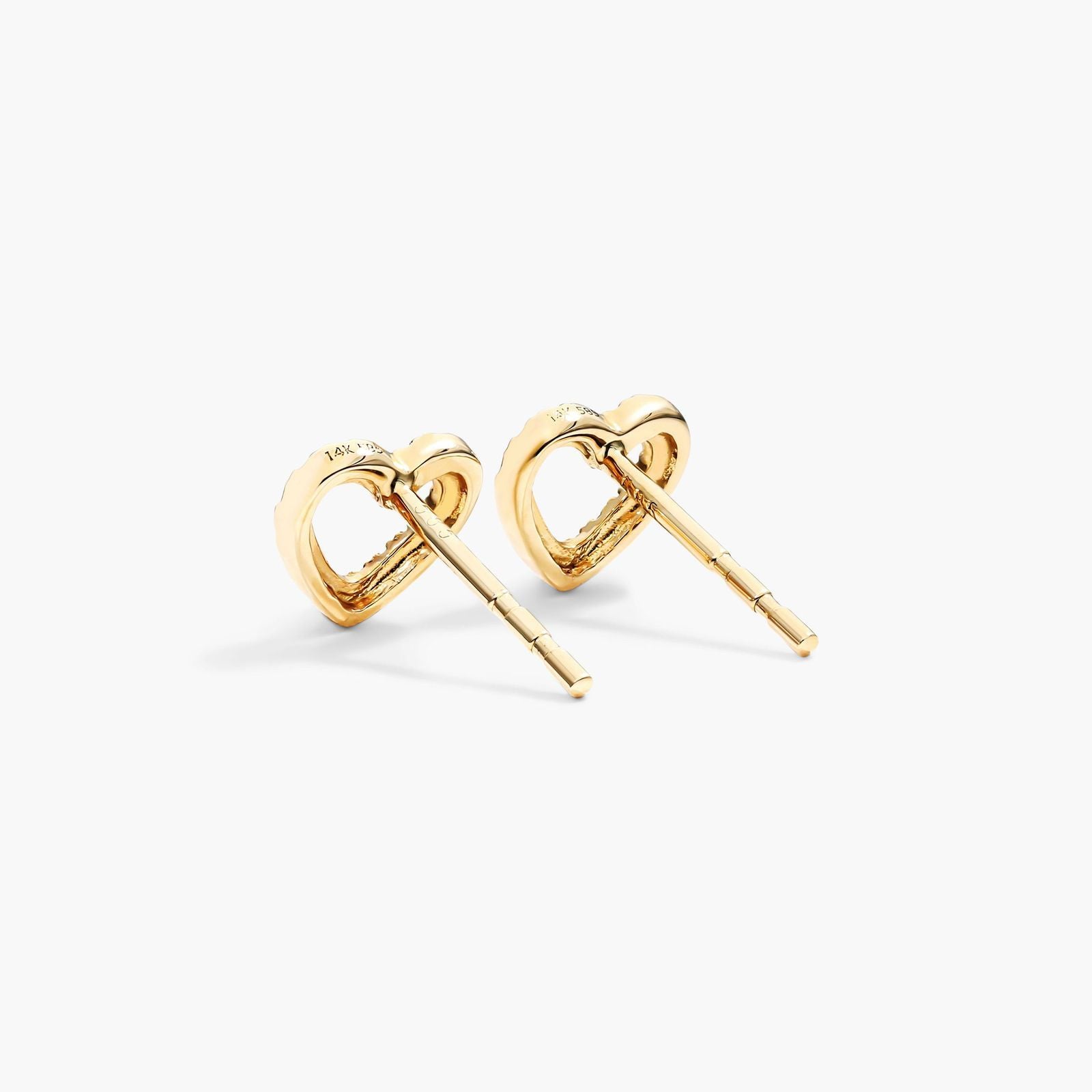 14K Yellow Gold Open Diamond Heart Earrings (0.10 CTW - G-H /SI1-SI2)
