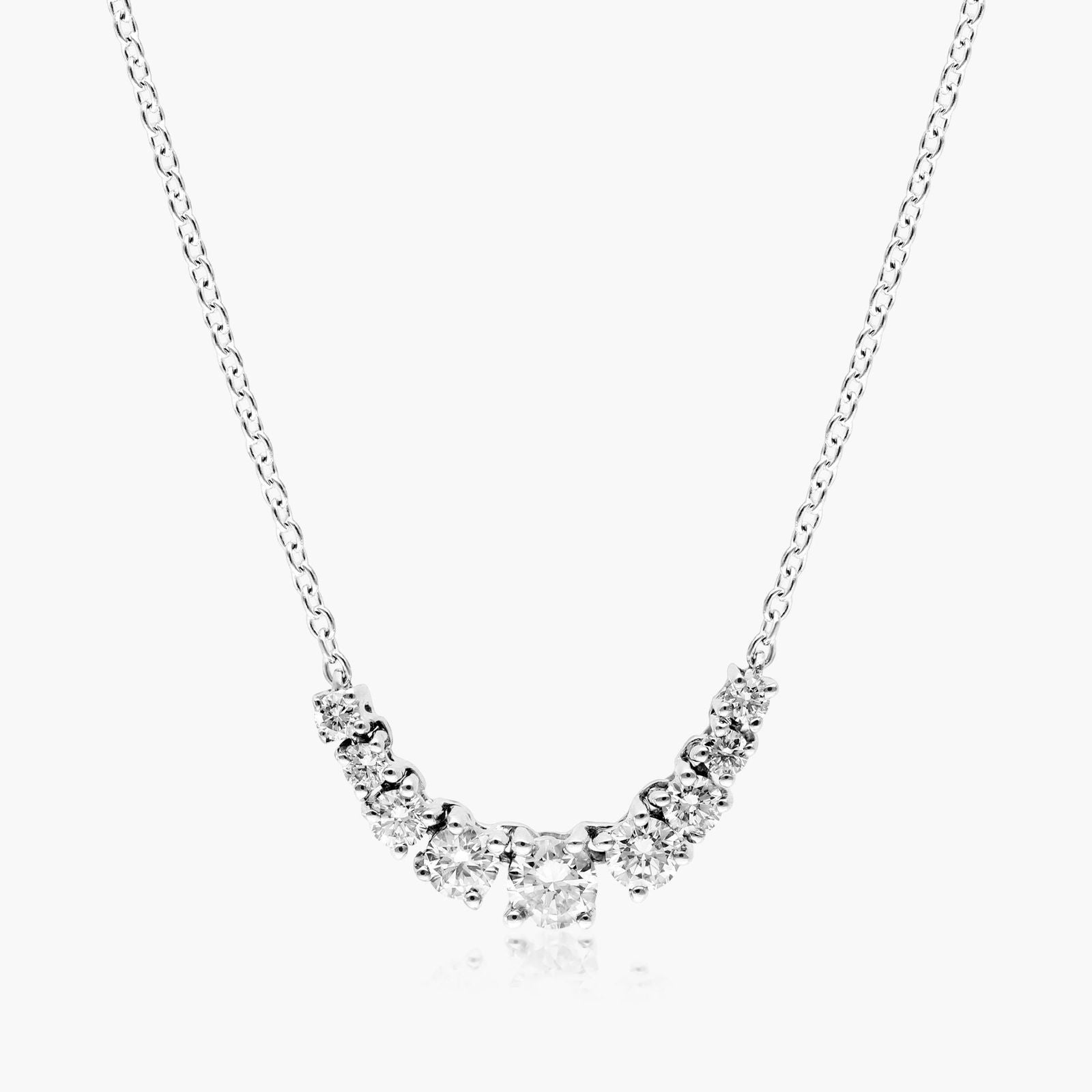 14K White Gold Graduated Diamond Necklace (0.50 CTW - H-I / SI1-SI2)