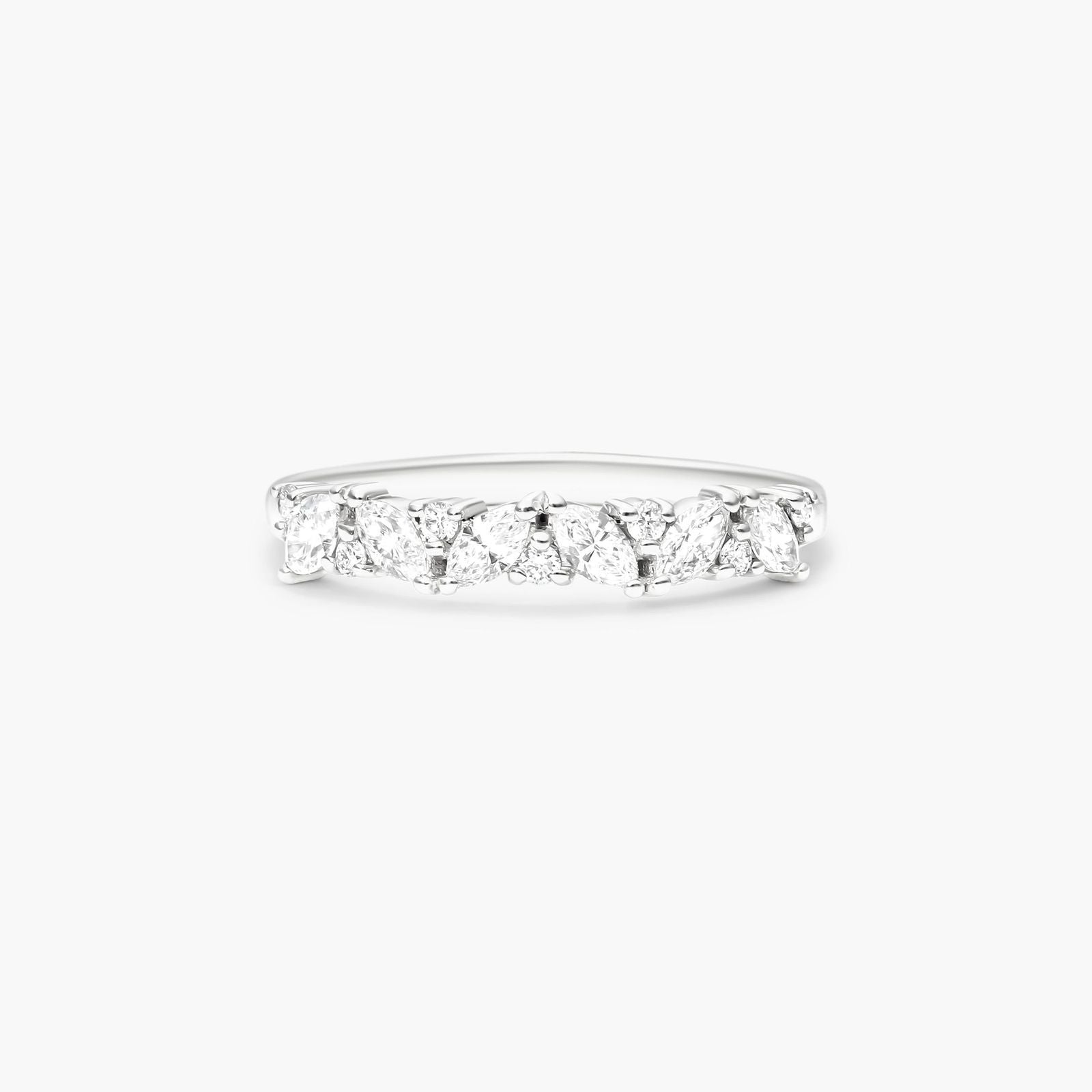 14K White Gold Marquise And Round Array Diamond Ring (0.30 CTW - H-I /SI1-SI2)