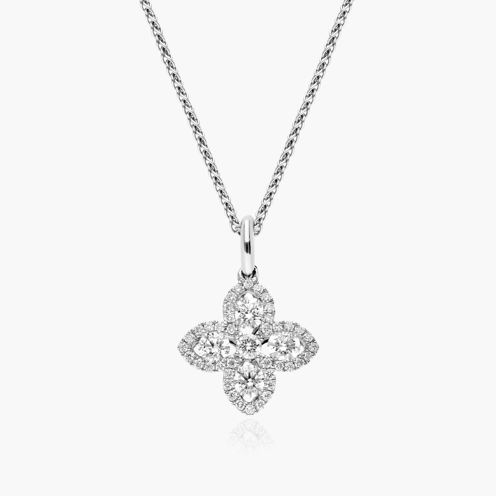 14K White Gold Magnolia Diamond Pendant (0.45 CTW - F-G /SI1-SI2)