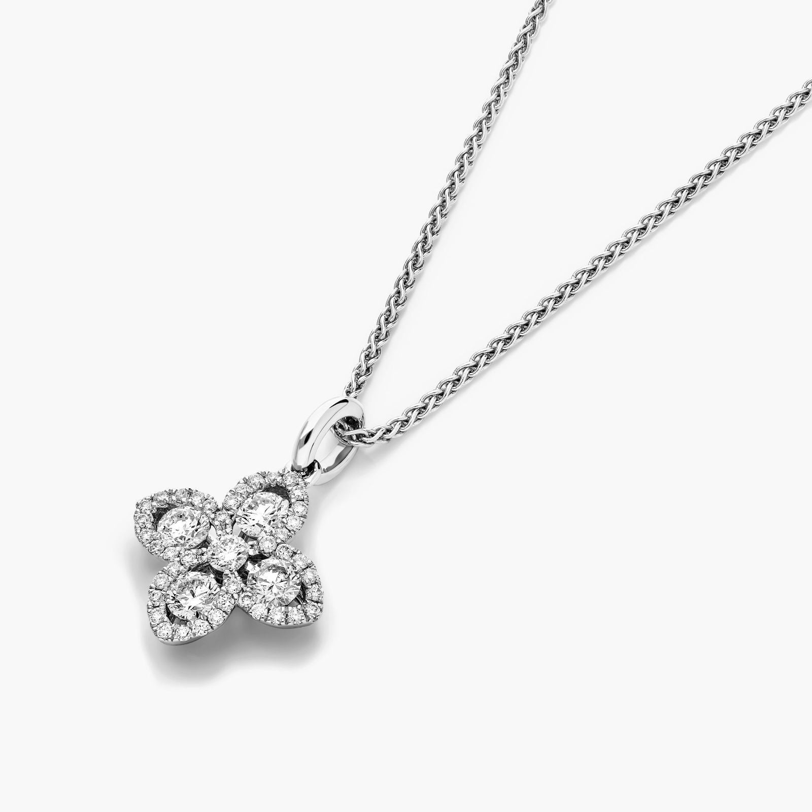 14K White Gold Magnolia Diamond Pendant (0.45 CTW - F-G /SI1-SI2)