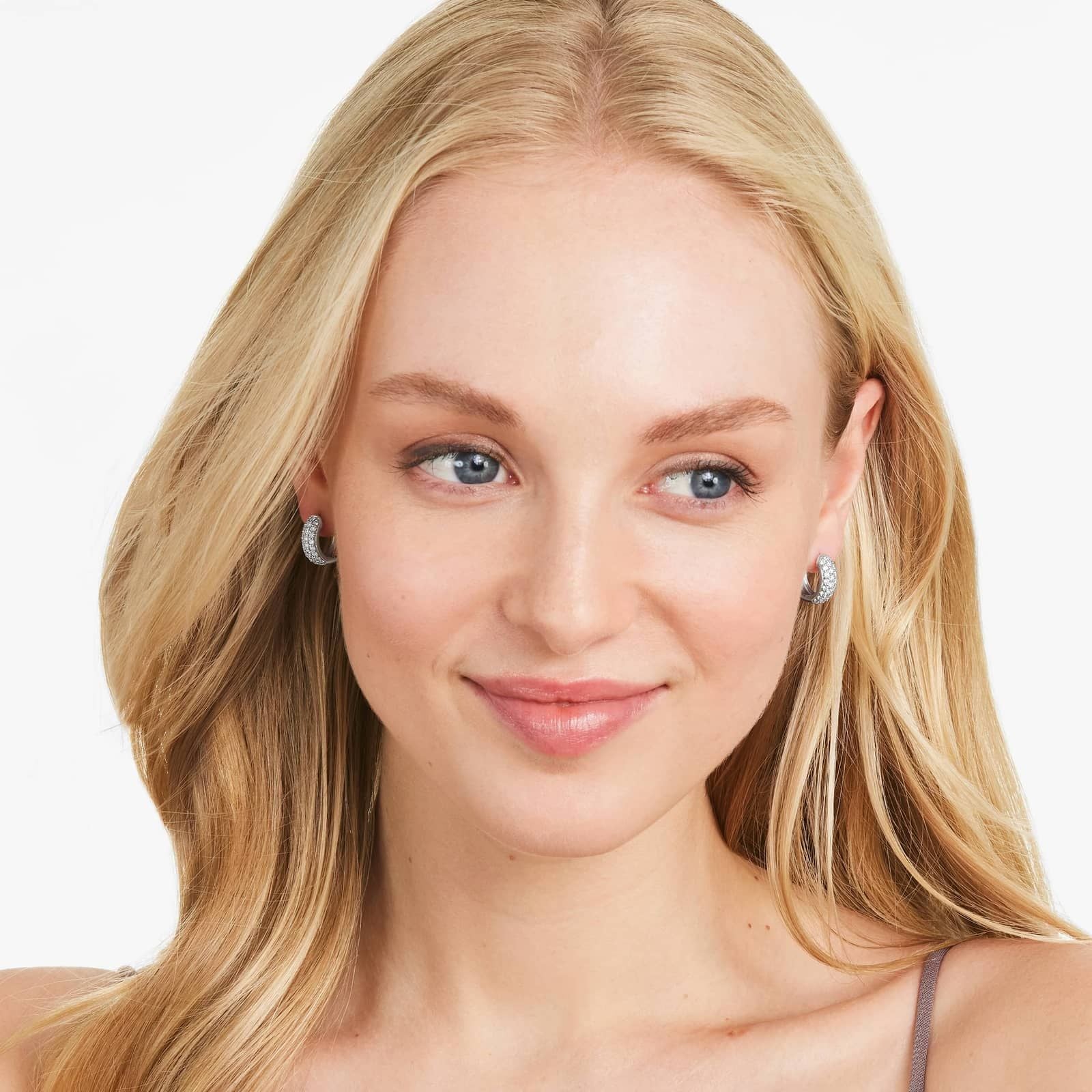 14K White Gold Lab-Grown Pavé Diamond Hoop Earrings (1.00 CTW -F-G /VS2-SI1)