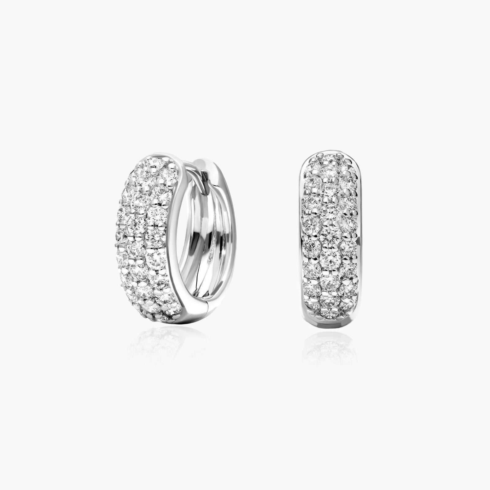 14K White Gold Lab-Grown Pavé Diamond Hoop Earrings (1.00 CTW -F-G /VS2-SI1)