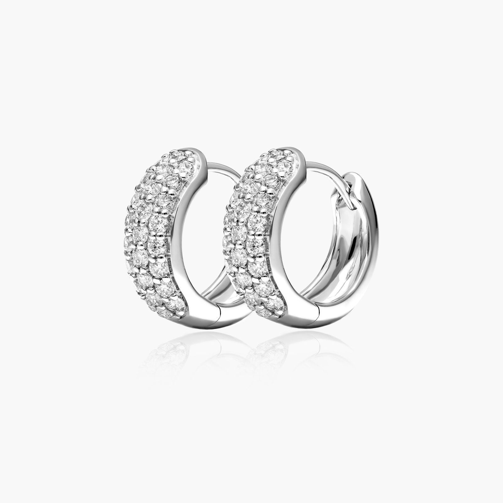 14K White Gold Lab-Grown Pavé Diamond Hoop Earrings (1.00 CTW -F-G /VS2-SI1)