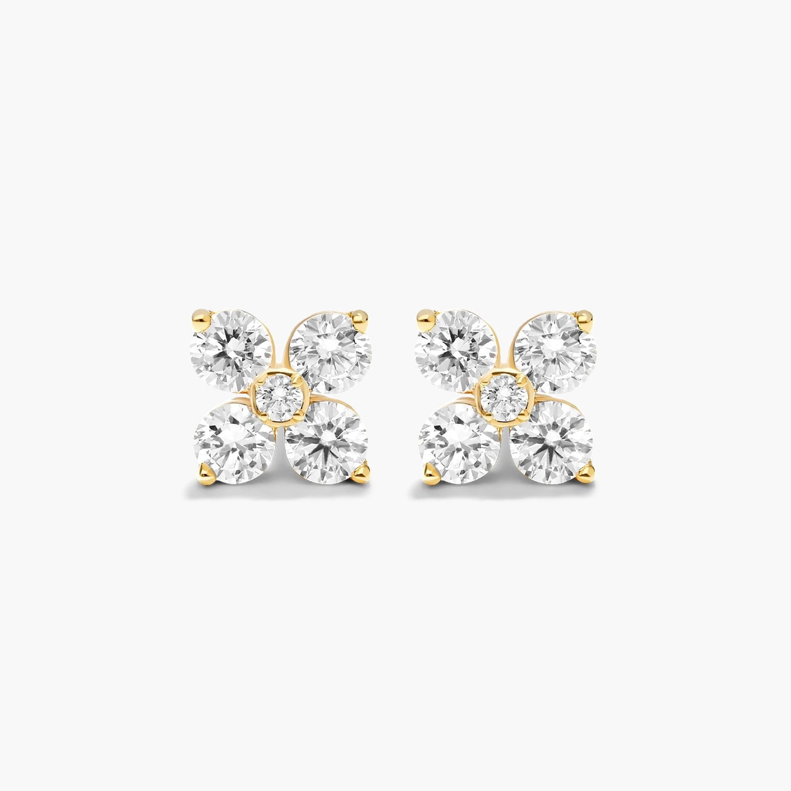 14K Yellow Gold Blossom Lab-Grown Diamond Stud Earrings (0.50 CTW - F-G /VS2-SI1)