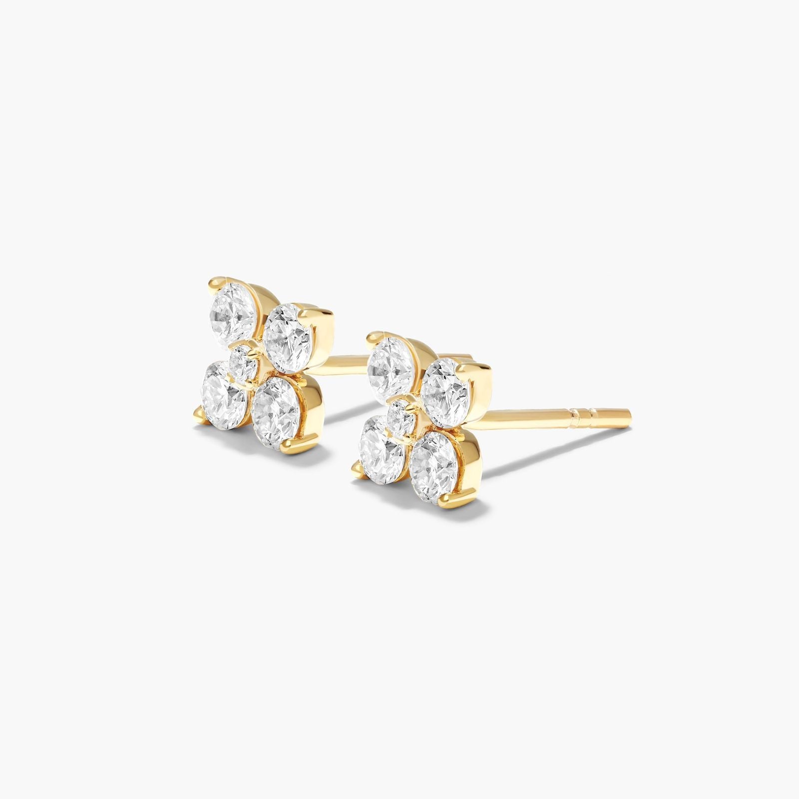 14K Yellow Gold Blossom Lab-Grown Diamond Stud Earrings (0.50 CTW - F-G /VS2-SI1)