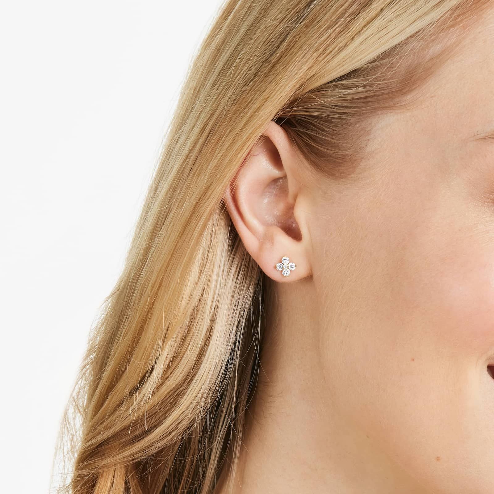 14K Yellow Gold Blossom Lab-Grown Diamond Stud Earrings (0.50 CTW - F-G /VS2-SI1)