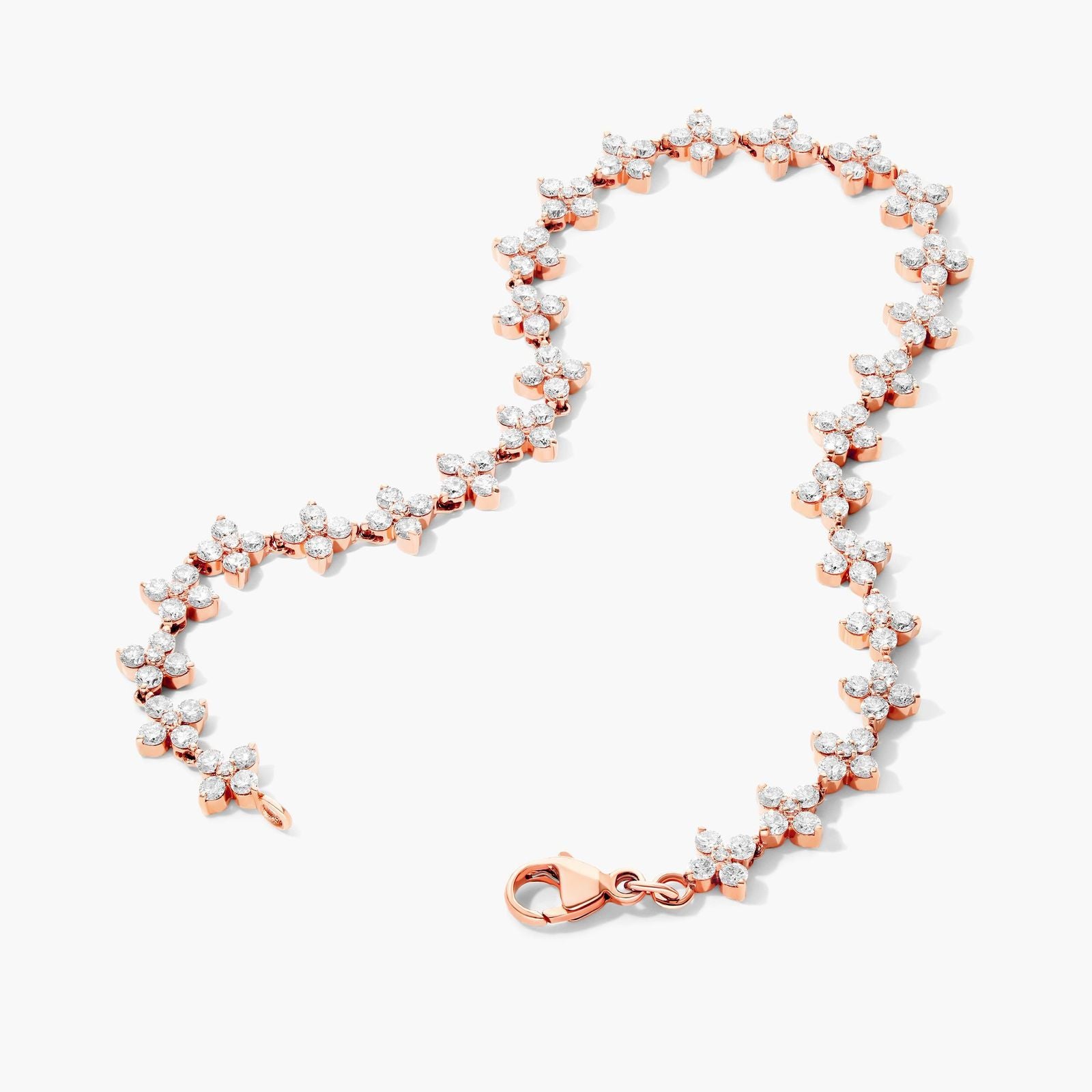 Rose Gold Blossom Lab-Grown Diamond Tennis Bracelet (3.00 CTW - F-G /VS2-SI1)