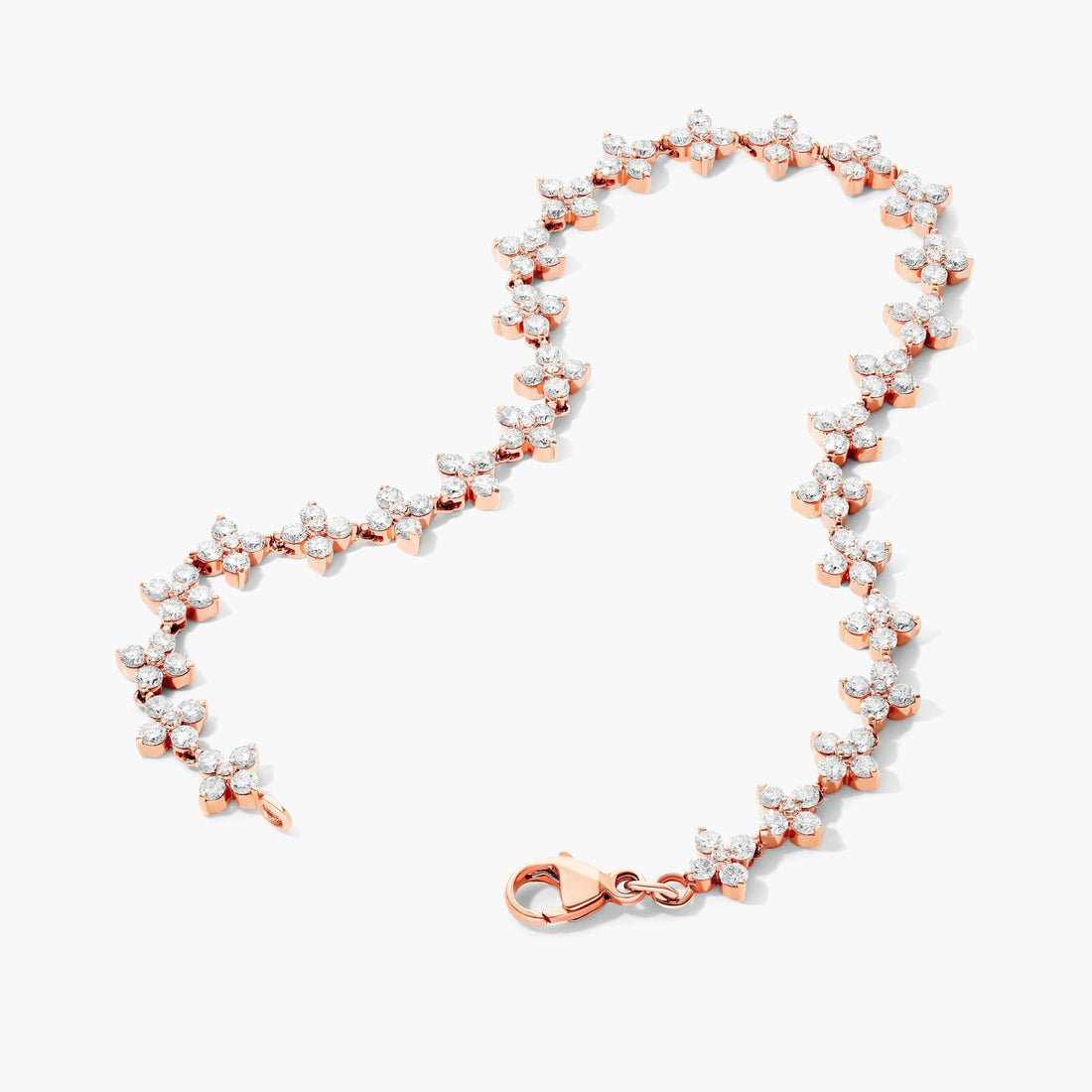 Rose Gold Blossom Lab-Grown Diamond Tennis Bracelet (3.00 CTW - F-G /VS2-SI1)