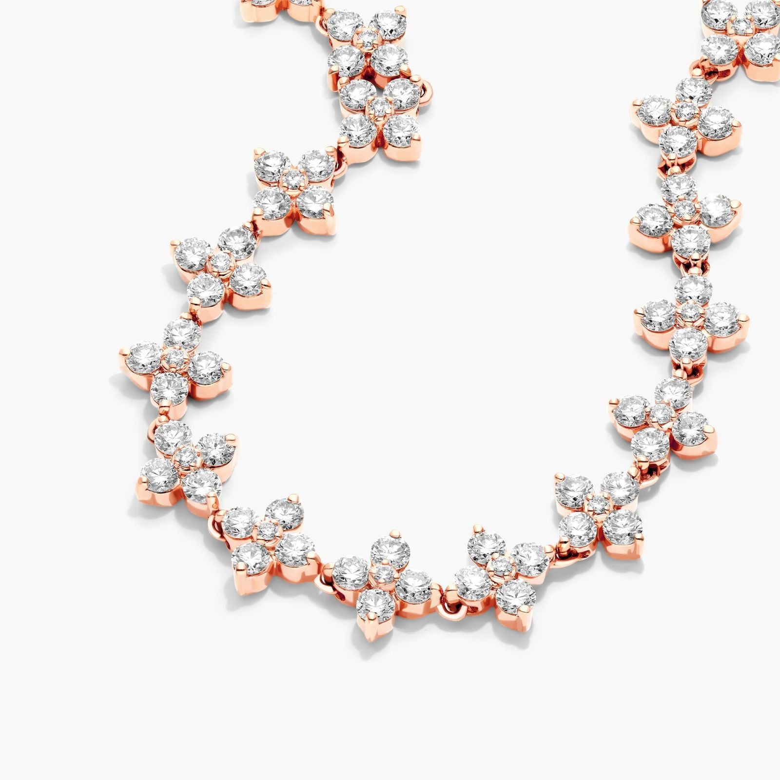 Rose Gold Blossom Lab-Grown Diamond Tennis Bracelet (3.00 CTW - F-G /VS2-SI1)
