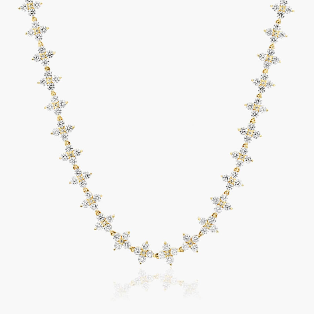 14K Yellow Gold Blossom Lab-Grown Diamond Tennis Necklace (7.00 CTW -  F-G /SI1-SI2)