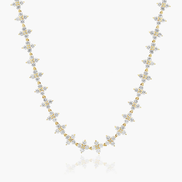 14K Yellow Gold Blossom Lab-Grown Diamond Tennis Necklace (7.00 CTW -  F-G /SI1-SI2)
