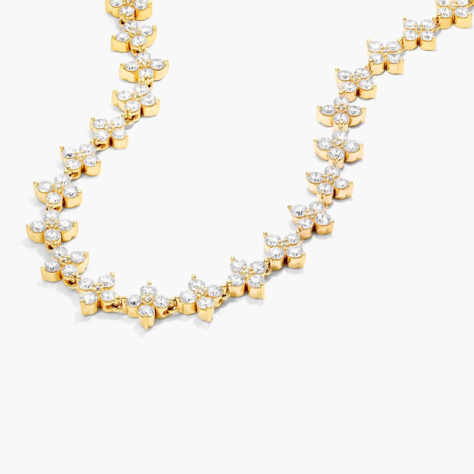 14K Yellow Gold Blossom Lab-Grown Diamond Tennis Necklace (7.00 CTW -  F-G /SI1-SI2)