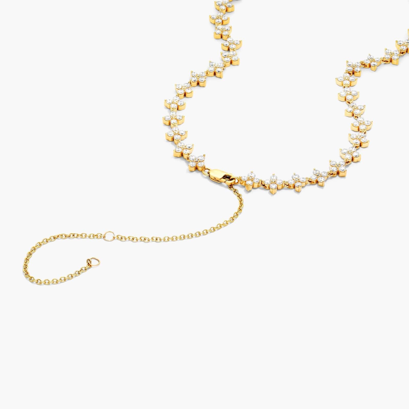 14K Yellow Gold Blossom Lab-Grown Diamond Tennis Necklace (7.00 CTW -  F-G /SI1-SI2)