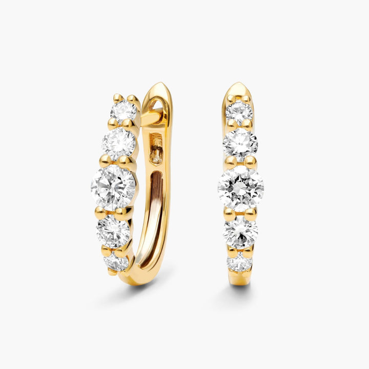 14K Yellow Gold Graduating Lab-Grown Diamond Hoop Earrings (1.00 CTW - F-G /VS2-SI1)