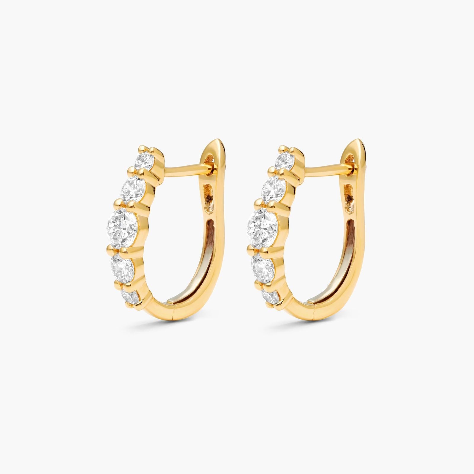 14K Yellow Gold Graduating Lab-Grown Diamond Hoop Earrings (1.00 CTW - F-G /VS2-SI1)