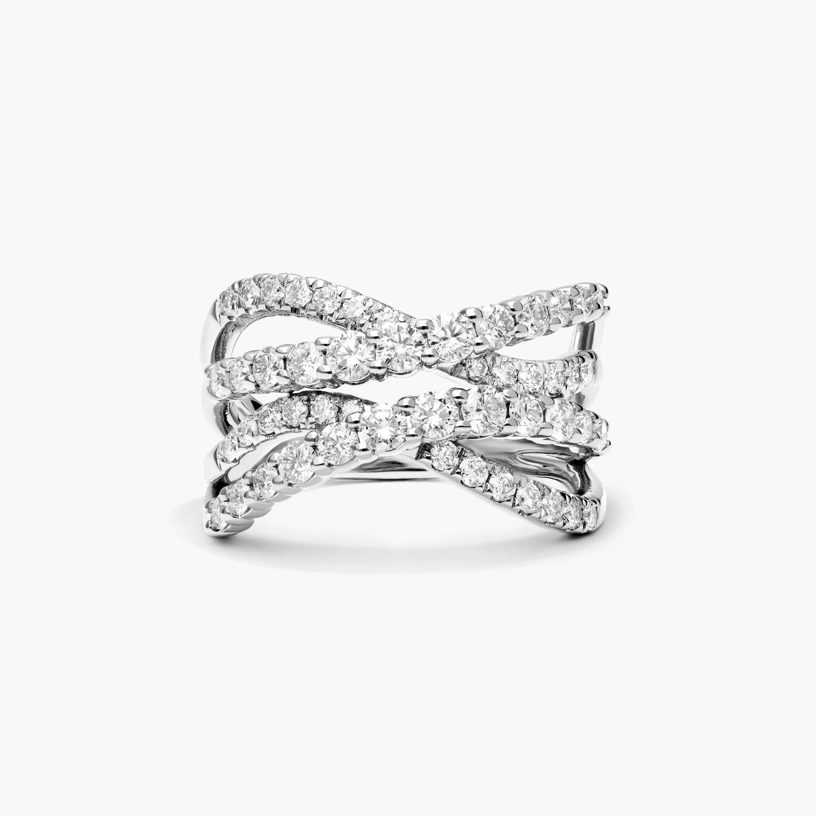 14K White Gold Tidal Wave Lab-Grown Diamond Ring (1.33 CTW - F-G / VS2-SI1)
