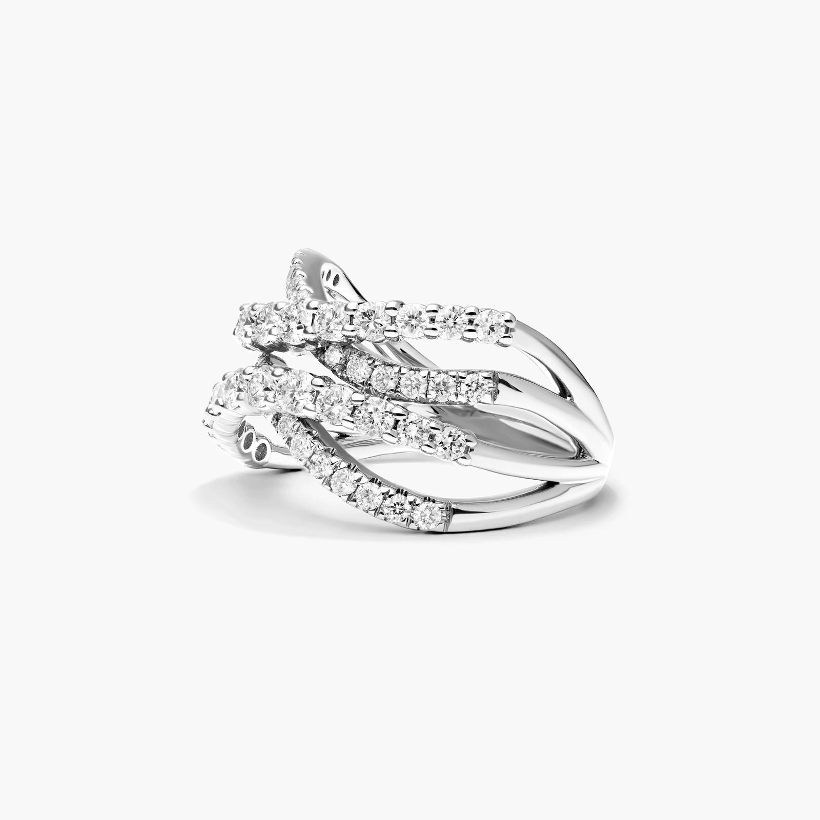 14K White Gold Tidal Wave Lab-Grown Diamond Ring (1.33 CTW - F-G / VS2-SI1)