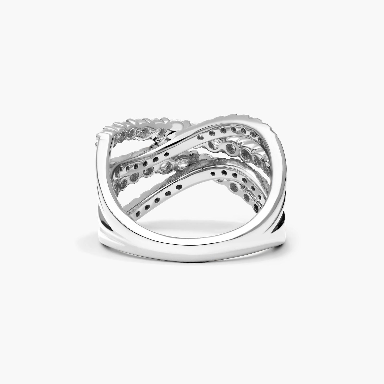 14K White Gold Tidal Wave Lab-Grown Diamond Ring (1.33 CTW - F-G / VS2-SI1)