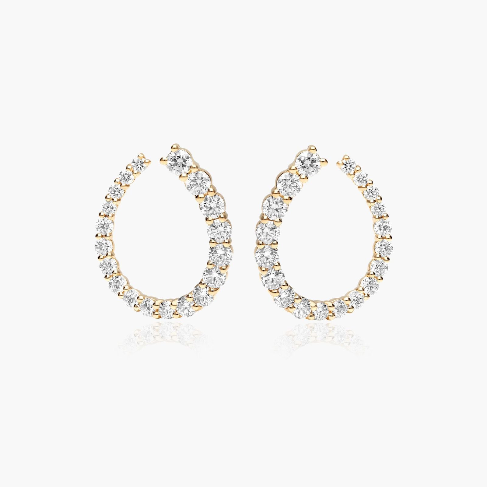 14K Yellow Gold Front Twist Lab-Grown Diamond Hoop Earrings (2.00 CTW -F-G /VS2-SI1)