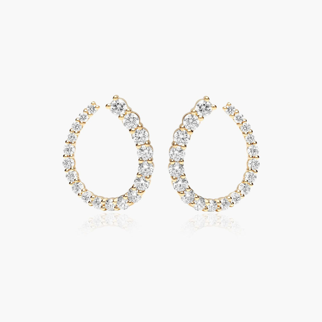 14K Yellow Gold Front Twist Lab-Grown Diamond Hoop Earrings (2.00 CTW -F-G /VS2-SI1)
