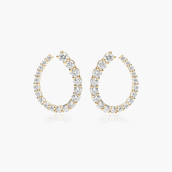 14K Yellow Gold Front Twist Lab-Grown Diamond Hoop Earrings (2.00 CTW -F-G /VS2-SI1)